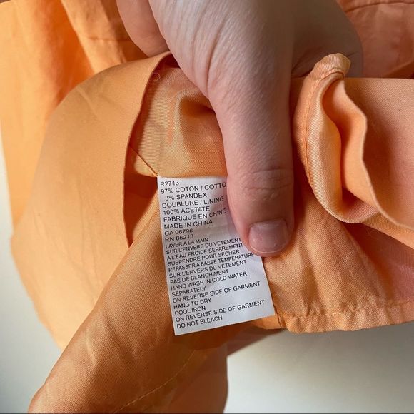 Vintage Y2K Tristan & Iseut melon‎ orange cotton sheath dress 4 - Picture 8 of 9
